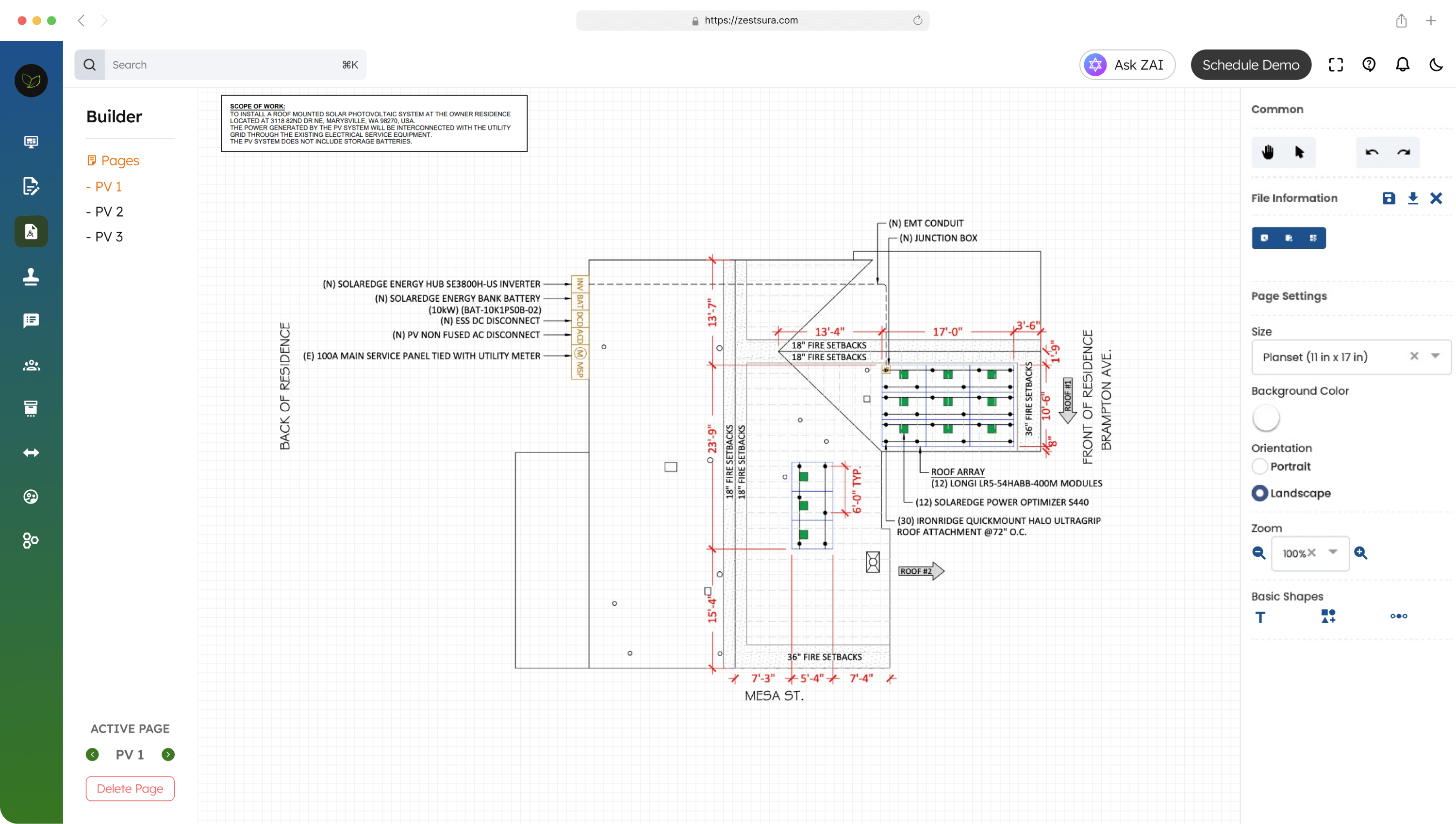 Solar Design | Solar Engineering, Automated Plan Sets | ZAI | Solar Bot | Custom Templates | Live Editor